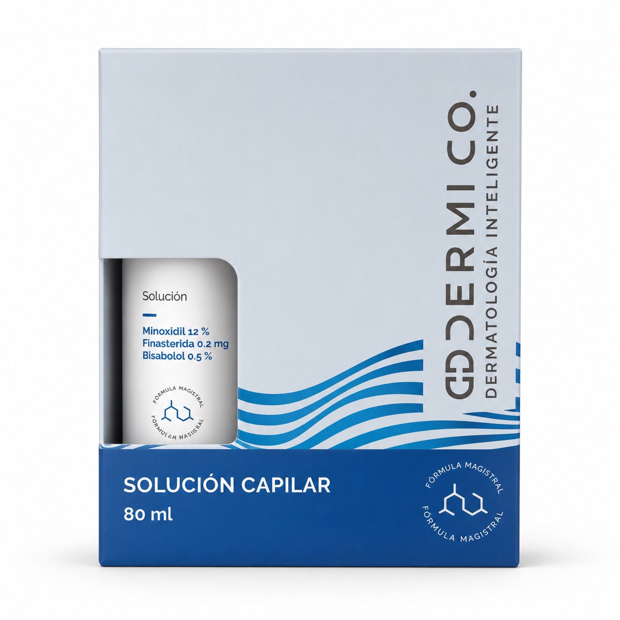 Minoxidil 12% Finasterida 0.2 mg Bisabolol 0.5 % Dérmico